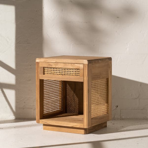 Urbanfry Homes Jasmine Acacia Rattan Bedside Table Urbanfry Homes Jasmine Acacia Rattan Bedside Table