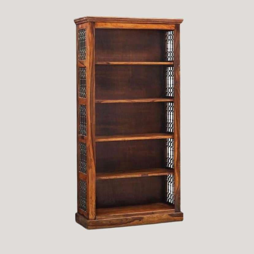 Urbanfry Zavia Sheesham Bookshelf with Jali Inlay Urbanfry Zavia Sheesham Bookshelf with Jali Inlay