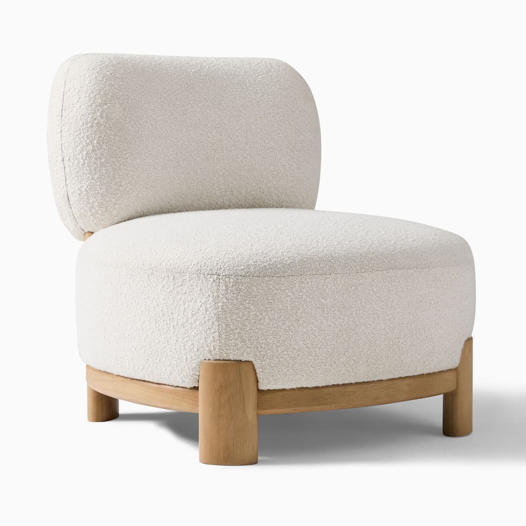 Urbanfry Homes Curved Chair – Ivory Bouclé Urbanfry Homes Curved Chair – Ivory Bouclé