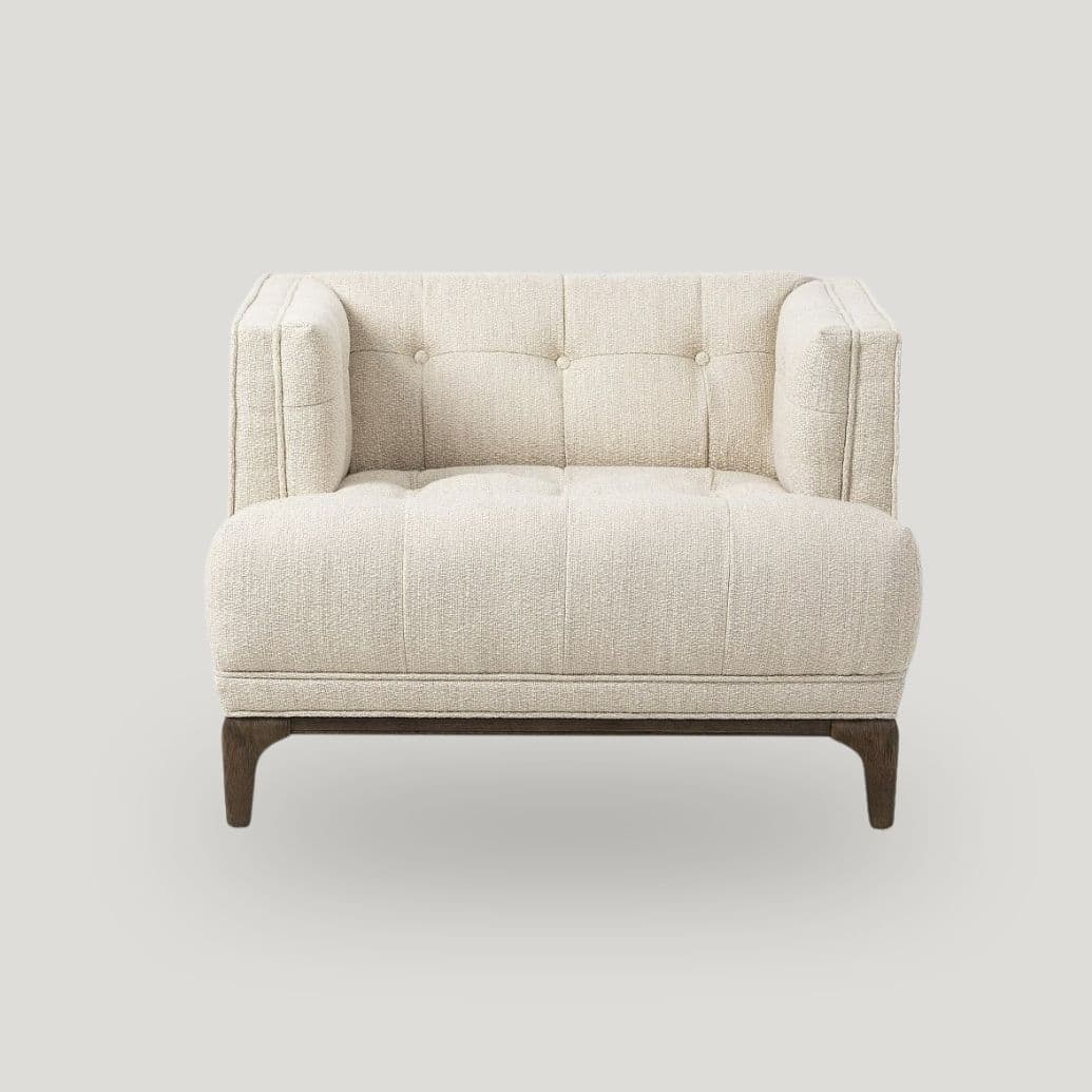 Urbanfry Homes Camden Tufted Club Chair – Ivory Textured Weave Urbanfry Homes Camden Tufted Club Chair – Ivory Textured Weave
