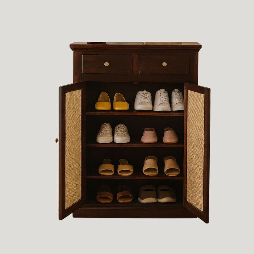 Urbanfry Homes Vesper Rattan Shoe Cabinet Urbanfry Homes Vesper Rattan Shoe Cabinet