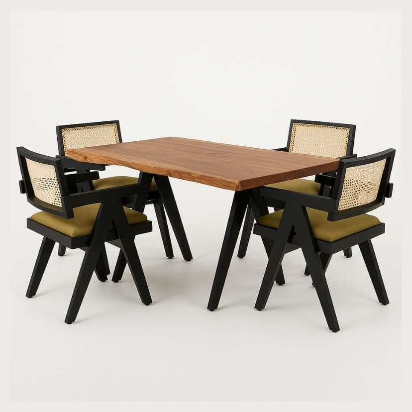 Urbanfry Homes Zyra Live-Edge Dining Set Urbanfry Homes Zyra Live-Edge Dining Set