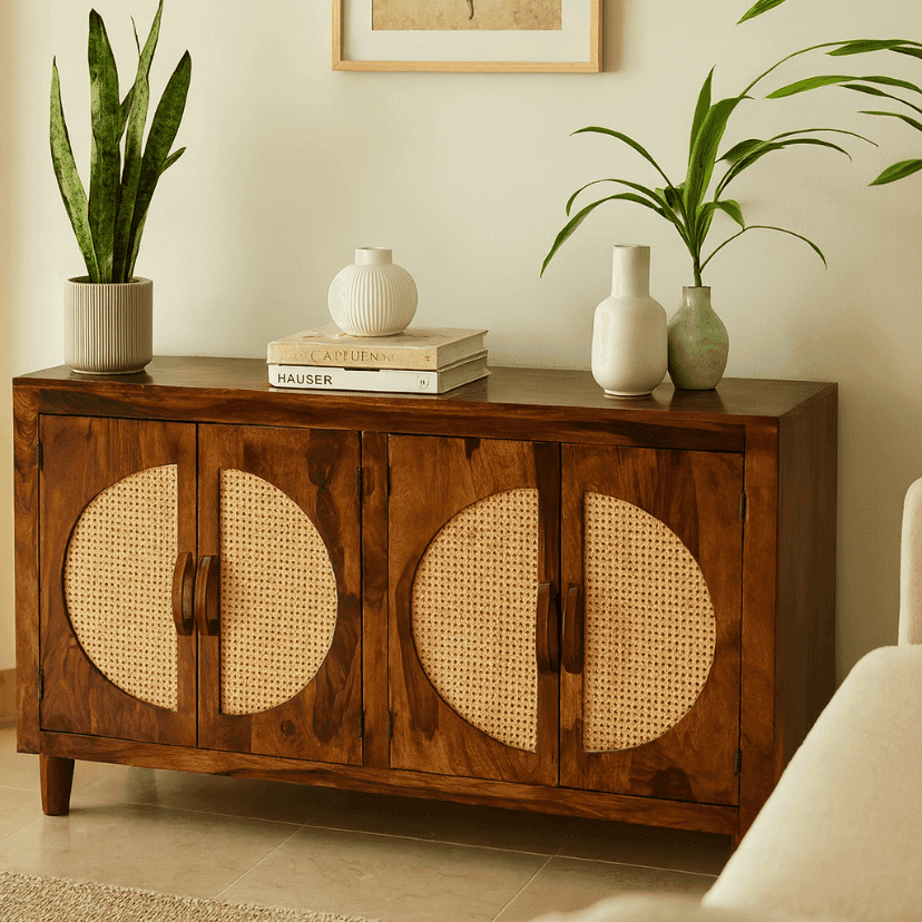 Urbanfry Homes Crecent Cane Sideboard Urbanfry Homes Crecent Cane Sideboard