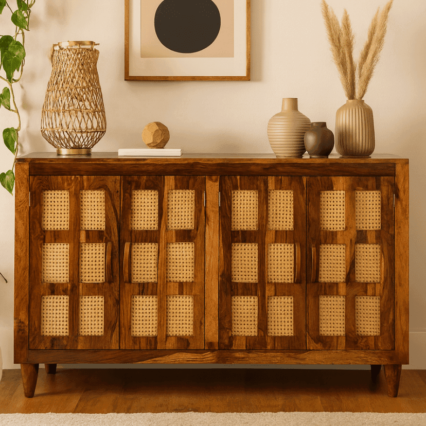 Urbanfry Homes Somali Cane Sideboard Urbanfry Homes Somali Cane Sideboard
