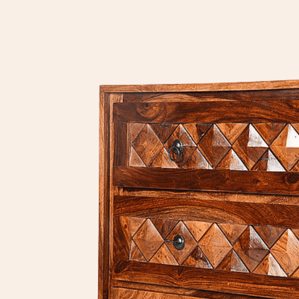 Urbanfry Homes Saavi Chest of Drawers - Solid Wood Bedroom Storage Urbanfry Homes Saavi Chest of Drawers - Solid Wood Bedroom Storage