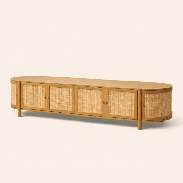 Urbanfry Homes Alexandra Rattan TV Cabinet Urbanfry Homes Alexandra Rattan TV Cabinet