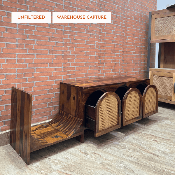 Urbanfry Homes Atarva Rattan TV Cabinet Urbanfry Homes Atarva Rattan TV Cabinet