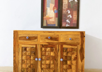 Urbanfry Caya Sheesham Wooden Glass Cabinet