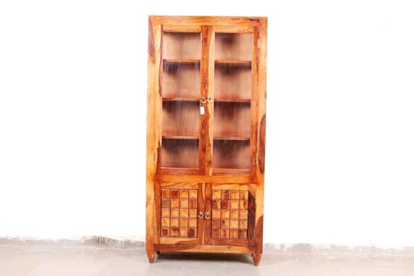 Wooden Bookshelf With Doors