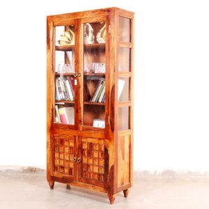 Wood Bookcase With Doors