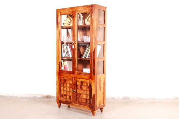 Wood Bookcase With Doors